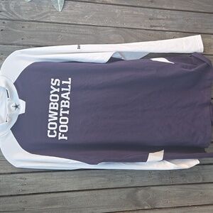 Reebok Cowboys Football Navy and White Long Sleeve